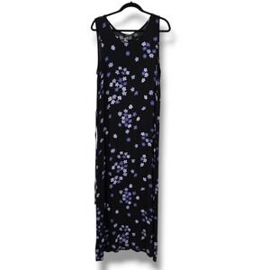 American Outpost Maxi Dress Floral Print Sleeveless Casual Black Size‎ 9/10